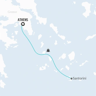 tourhub | Bamba Travel | Athens & Santorini Adventure 7D/6N | Tour Map