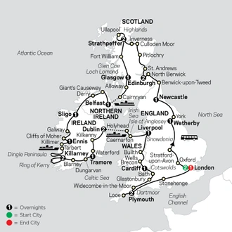 tourhub | Cosmos | The British Isles in Depth | Tour Map