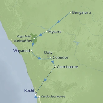 tourhub | Cox & Kings | Passage through Kerala | Tour Map