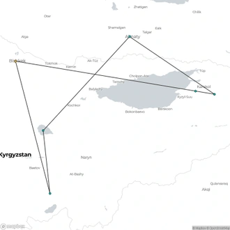 tourhub | Oasis Overland | Bishkek To Bishkek (16 Days) Kyrgyzstan Overland (Cabb16) | Tour Map