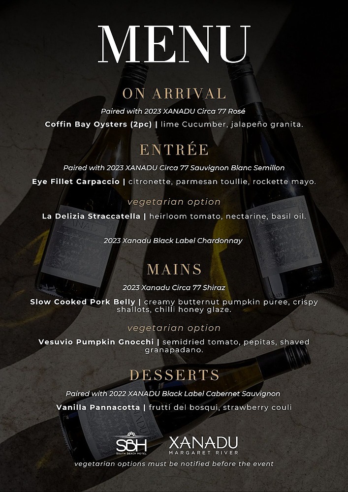 SBH Xanadu Wine Dinner