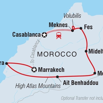 tourhub | Intrepid Travel | Best of Morocco Family Holiday | Tour Map