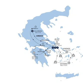 tourhub | Insight Vacations | Treasures of Greece & The Islands - Small Group | Tour Map