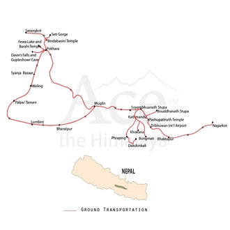 tourhub | Ace the Himalaya | Glimpse of Nepal | Tour Map