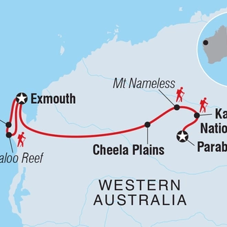 tourhub | Intrepid Travel | Walk Western Australia's Karijini & Ningaloo Reef | Tour Map