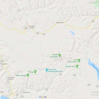 tourhub | Unu Raymi Tour Operator & Lodges | AUSANGATE NEVADA & RAINBOW MOUNTAIN TREK | Tour Map