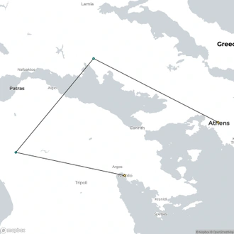 tourhub | Destination Services Greece | 4 Days Mainland Greece with Meteora and Nafplion | Tour Map