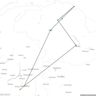 tourhub | Exploria | Explore Northern Pakistan - Hunza and Skardu | Tour Map