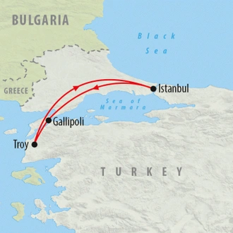 tourhub | On The Go Tours | Gallipoli & Troy - 4 days | Tour Map