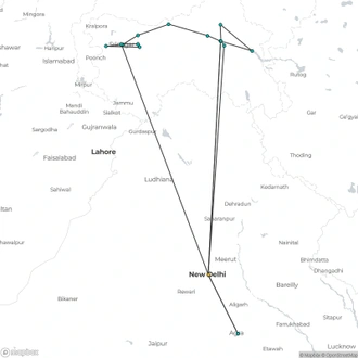 tourhub | Agora Voyages | Laddakh The Dream Land with Valley of Kashmir & Taj | Tour Map