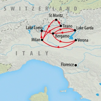 tourhub | On The Go Tours | Milan, Lakes & Alps by Train - 6 days | Tour Map