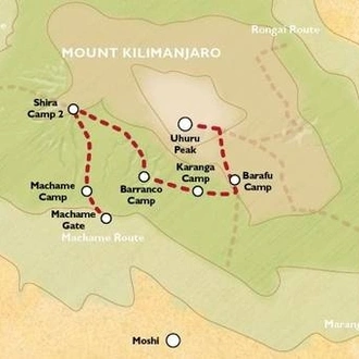 tourhub | Alaitol Safari | Kilimanjaro Climb - Machame Route | Tour Map