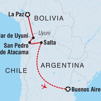 tourhub | Intrepid Travel | Real Bolivia & Argentina | Tour Map