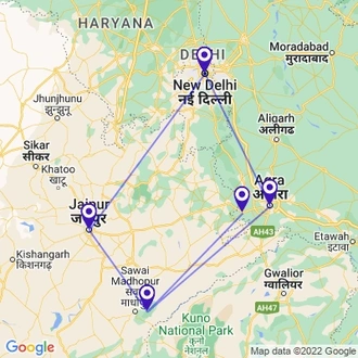 tourhub | UncleSam Holidays | Luxury Golden Triangle with Ranthambore Tour | Tour Map