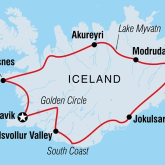 tourhub | Intrepid Travel | Iceland Discovery | Tour Map