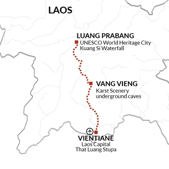 tourhub | Explore! | Highlights of Laos | Tour Map