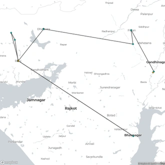 tourhub | Agora Voyages | Gujarat Archaeo-Nature Expedition | Tour Map