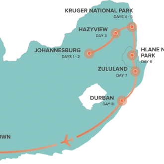 tourhub | Intro Travel | South Africa Adventure | Tour Map