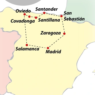 tourhub | VPT TOURS | 4 Day Green Spain (Northwest) (CLONE) | Tour Map