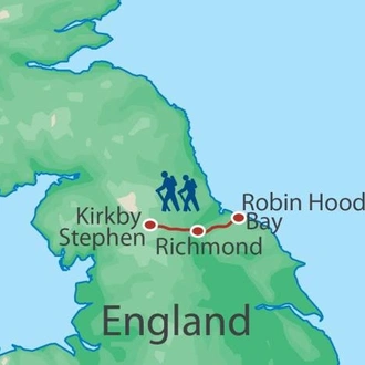 tourhub | Walkers' Britain | Coast to Coast: Walk Kirkby Stephen to Robin Hood's Bay | Tour Map