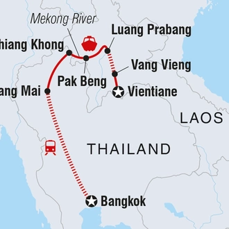 tourhub | Intrepid Travel | Thailand & Laos Adventure | Tour Map