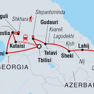 tourhub | Intrepid Travel | Azerbaijan & Georgia Experience | Tour Map