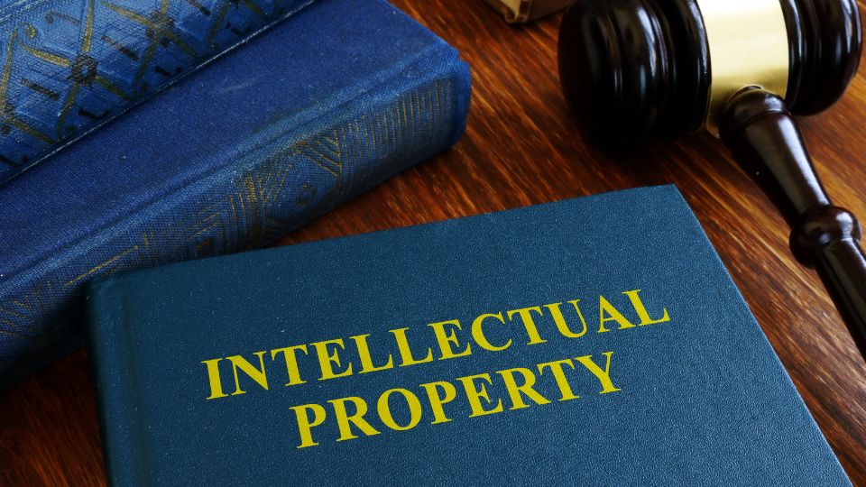 Lawyer office with Intellectual Property book on the table 