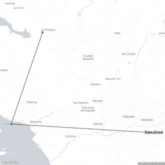 tourhub | Destination Services Costa Rica | Arenal and Monteverde, Short Break | Tour Map