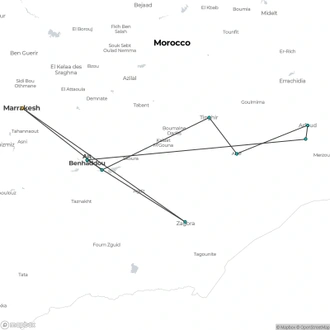 tourhub | Encounters Travel | Morocco Desert Safari tour | Tour Map