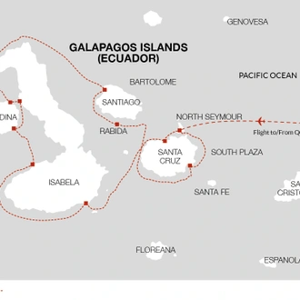 tourhub | Explore! | Galapagos - Central & West Islands aboard the Solaris | Tour Map