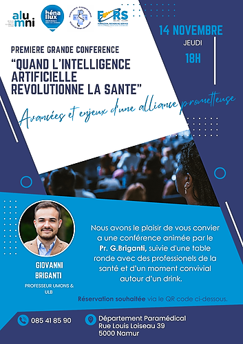 Représentation de la formation : Première grande conférence "Quand l'intelligence artificielle révolutionne la santé"