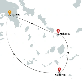 tourhub | Ciconia Exclusive Journeys | Best Islands of Greece Luxury Tour | Tour Map