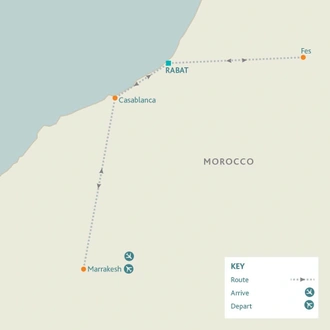 tourhub | Riviera Travel | Imperial Cities of Morocco | Tour Map