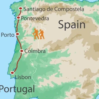 tourhub | UTracks | The Full Portuguese Camino | Tour Map