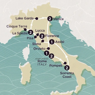 tourhub | Topdeck | Delve Deep: Italy 2025 | Tour Map