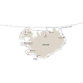 tourhub | HX Hurtigruten Expeditions | Elemental Iceland – Circular Saga from Reykjavík | Tour Map