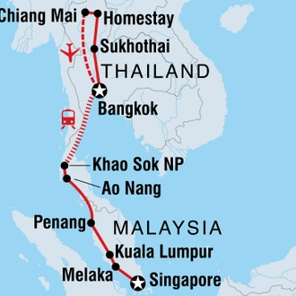 tourhub | Intrepid Travel | Best of Thailand & Malaysia | Tour Map