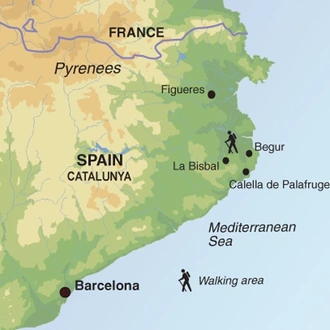 tourhub | Exodus Adventure Travels | Catalan Classic Walk | Tour Map