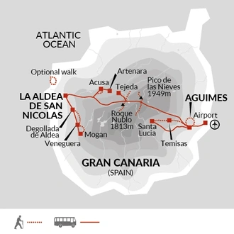 tourhub | Explore! | Canary Islands Walking - Gran Canaria | Tour Map
