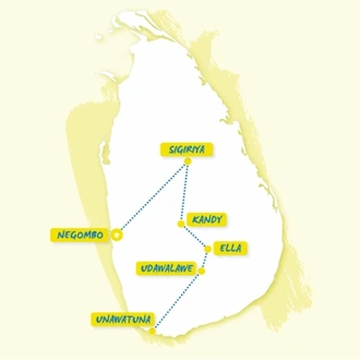 tourhub | TruTravels | Sri Lanka Uncovered | Tour Map