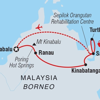 tourhub | Intrepid Travel | Borneo Family Holiday | Tour Map