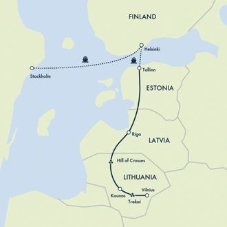 tourhub | Exodus | Winter in the Baltics, Helsinki & Stockholm | Tour Map