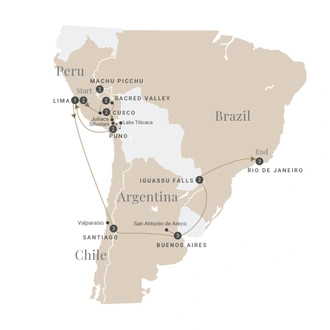 tourhub | Luxury Gold | Grand South America | Tour Map