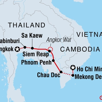 tourhub | Intrepid Travel | Cycle Vietnam, Cambodia & Thailand | Tour Map