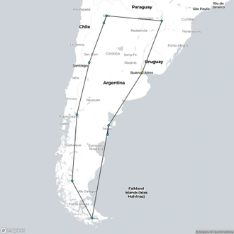 tourhub | Qwerty Travel Argentina | Argentina Round | Tour Map