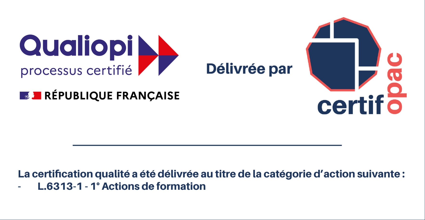 Qualiopi - Pour la catégorie Actions de formation