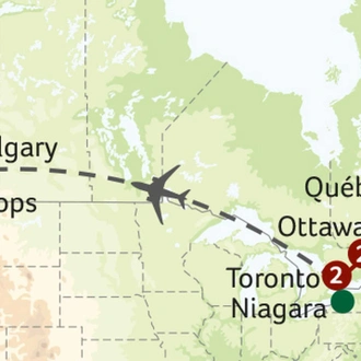 tourhub | Saga Holidays | Across Canada | Tour Map