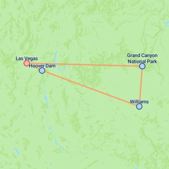 tourhub | On The Go Tours | Overnight Grand Canyon - 2 days | Tour Map