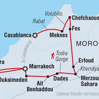 tourhub | Intrepid Travel | Premium Morocco in Depth with Essaouira | Tour Map