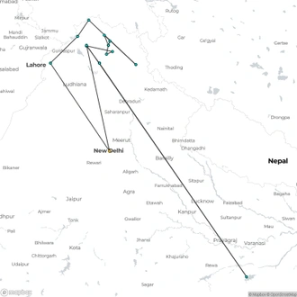 tourhub | Agora Voyages | Deep In The Foothill of Himalaya an Adventure Drive | Tour Map